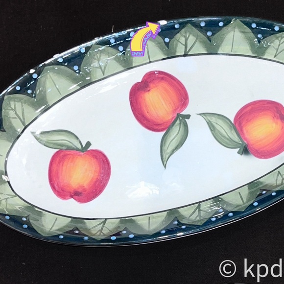 Vintage Nantucket Home Kitchenware Set: Teapot & Oval Platter in Apple Pattern - Picture 7 of 10